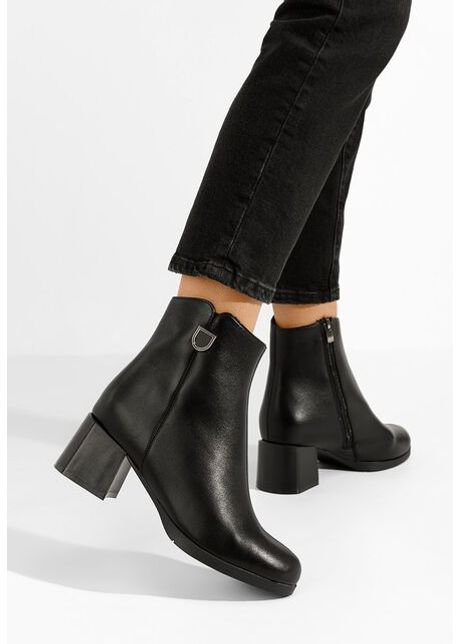 Botine cu toc rinosa negre