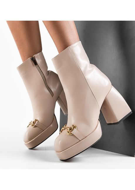 Botine dama fersace bej