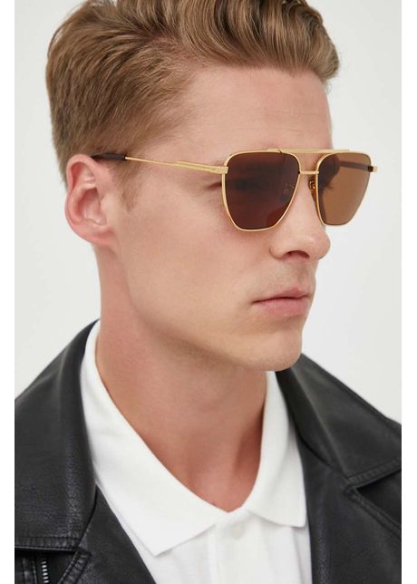 Bottega veneta ochelari de soare barbati culoarea auriu