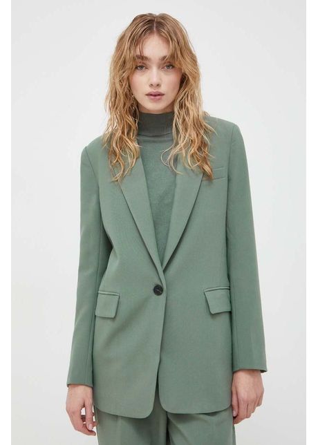 Bruuns bazaar sacou culoarea verde un singur rand de nasturi neted