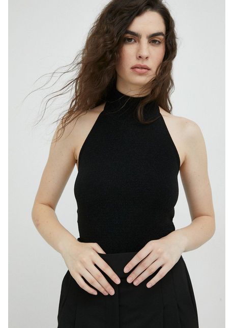 Bruuns bazaar top femei culoarea negru cu turtleneck