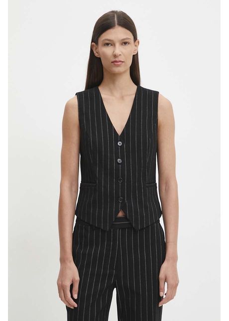 Bruuns bazaar vesta decumariabbbielle culoarea negru un singur rand de nasturi bbw4079
