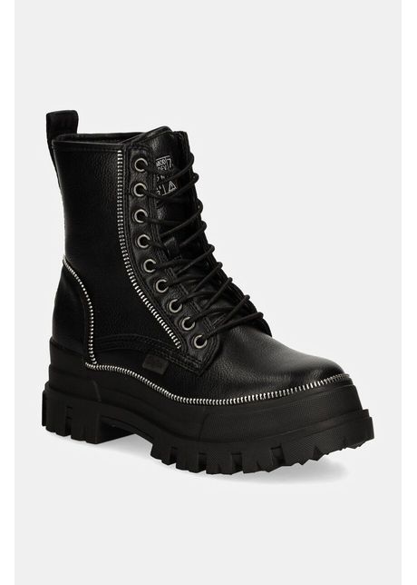 Buffalo bocanci aspha rld zip femei culoarea negru cu toc plat 1622480 blk