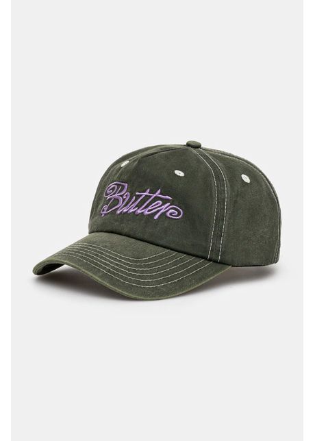 Butter goods apc de baseball din bumbac jive pinch front cap culoarea verde cu imprimeu bg243803
