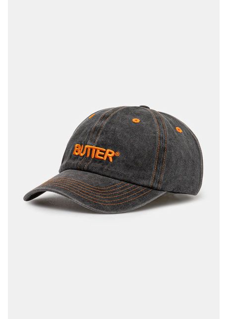 Butter goods apc de baseball din denim rounded logo 6 panel cap culoarea negru cu imprimeu bg243807