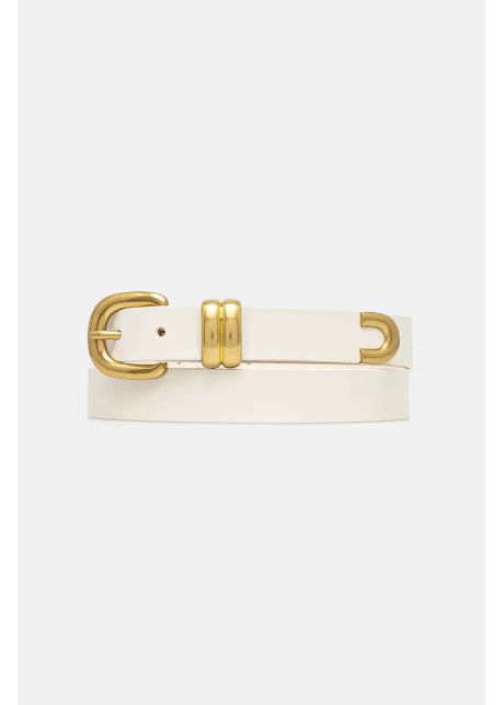 By malene birger curea de piele zoilo femei culoarea alb 103382