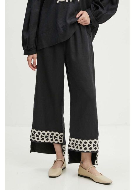 By malene birger pantaloni din in mirabellos culoarea negru fason culottes high waist q70967011