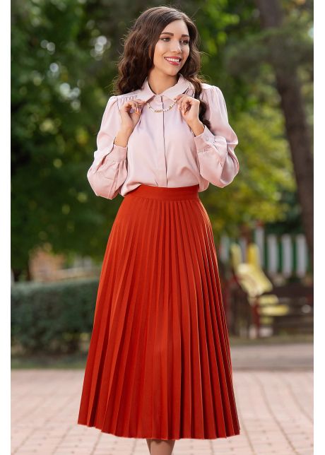 Camasa dama office rose cu colier auriu din perle