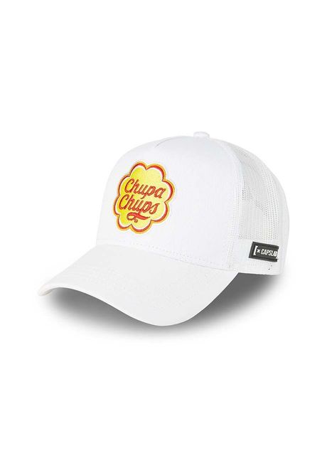 Capslab sapca chupa chups culoarea alb cu imprimeu