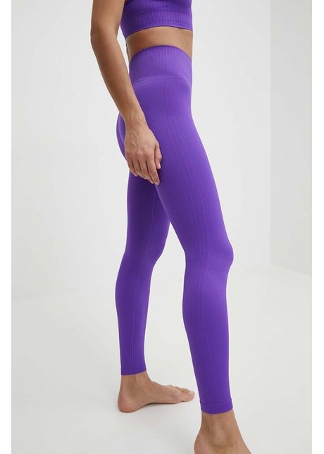 Casall jambiere de yoga seamless graphical rib culoarea violet neted