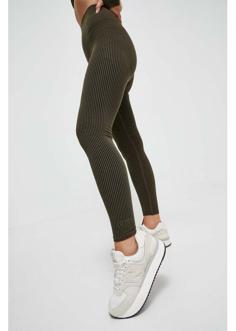 Casall leggins de antrenament wool rib culoarea verde neted