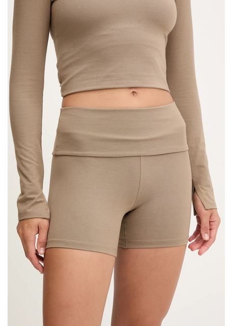 Casall pantaloni scurți de yoga Sublime culoarea verde, melanj, high waist, 25252