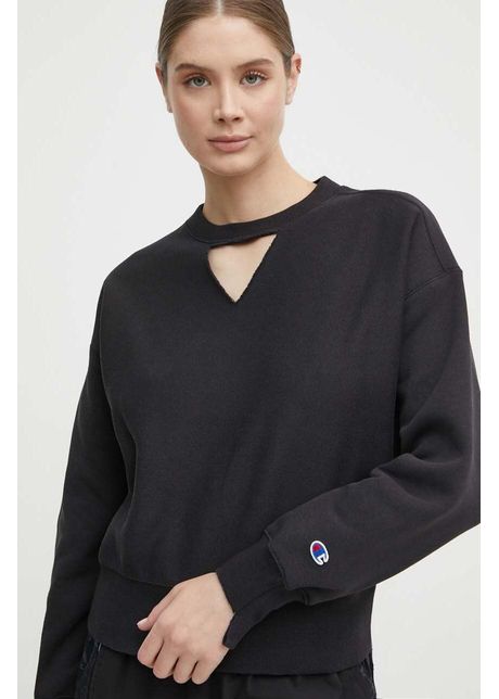 Champion bluza femei culoarea negru neted 117345