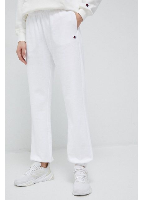 Champion pantaloni de trening culoarea alb neted