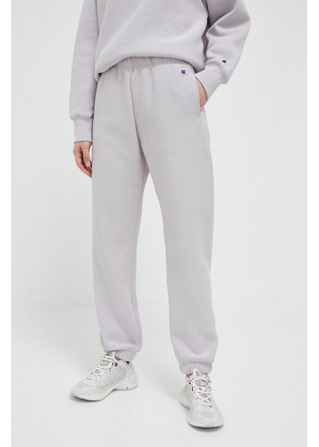 Champion pantaloni de trening culoarea gri neted