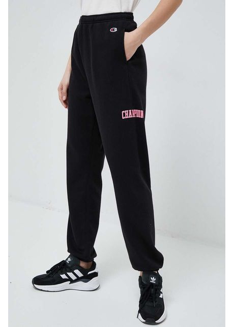 Champion pantaloni de trening culoarea negru cu imprimeu
