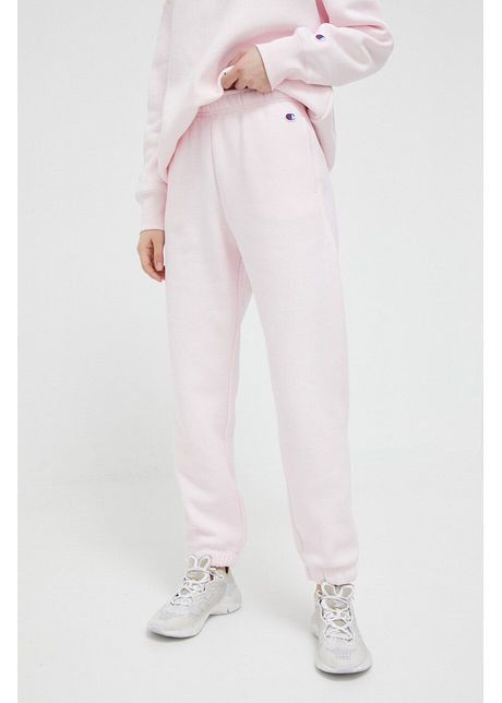 Champion pantaloni de trening culoarea roz neted