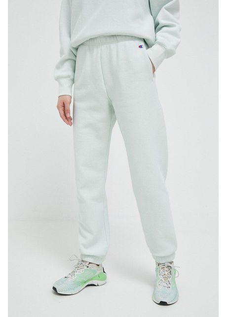 Champion pantaloni de trening culoarea verde neted