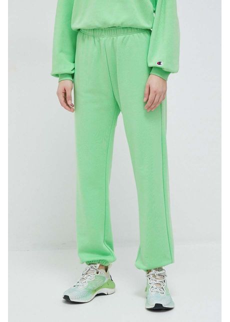 Champion pantaloni de trening culoarea verde neted