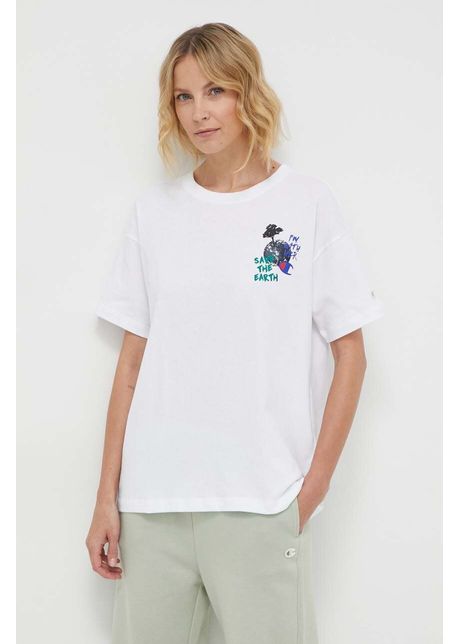 Champion tricou din bumbac femei culoarea alb 117179
