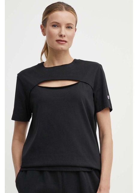 Champion tricou din bumbac femei culoarea negru 117348