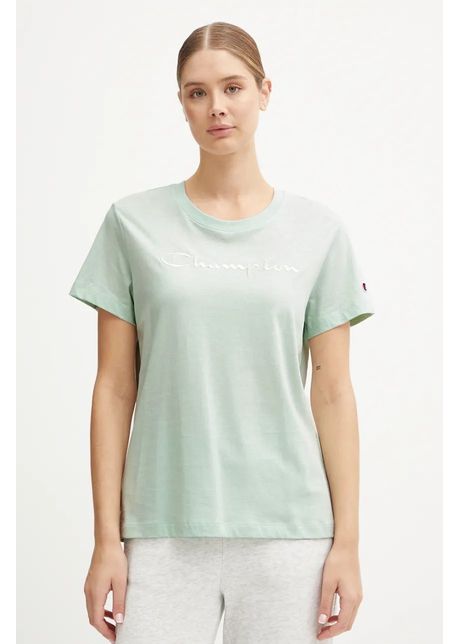 Champion tricou din bumbac femei culoarea verde 117650