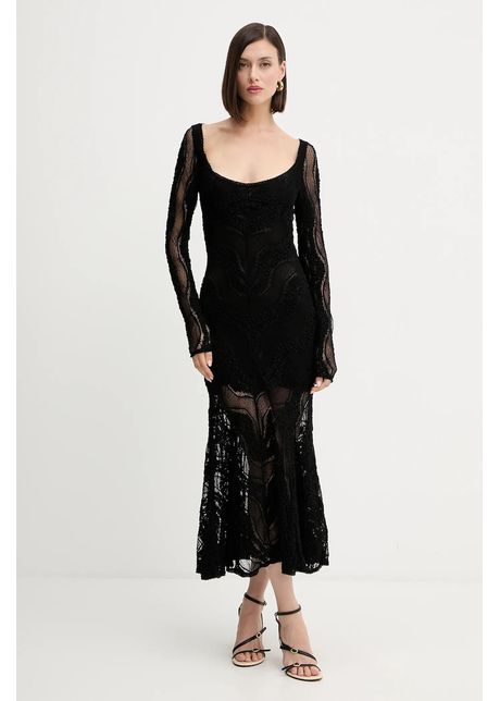 Charo Ruiz Ibiza rochie culoarea negru, maxi, evazati, 257610