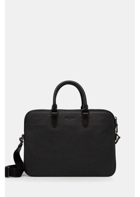 Coach geanta pentru laptop din piele culoarea negru cv956