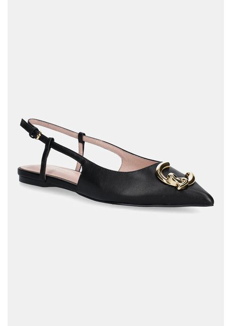 Coccinelle balerini de piele culoarea negru cu toc deschis