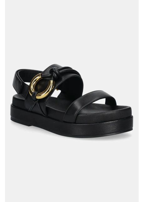 Coccinelle sandale de piele femei culoarea negru cu platforma e4 sgh 18 01 01 001