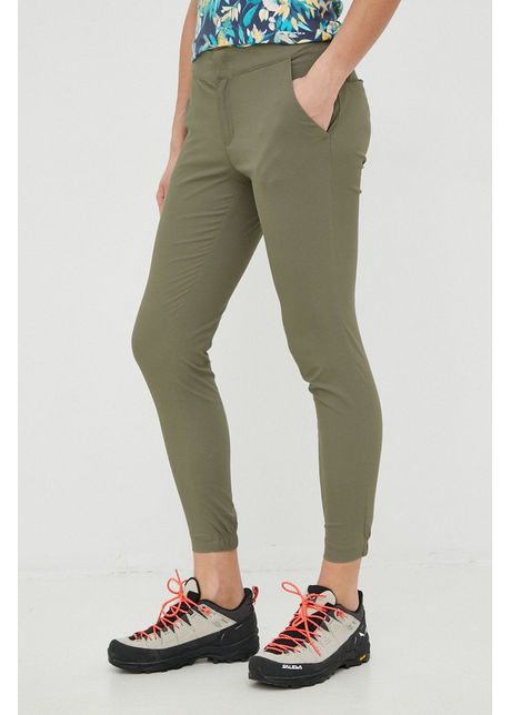 Columbia pantaloni de exterior firwood camp ii femei culoarea verde drept medium waist