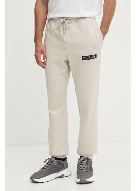 Columbia pantaloni de trening culoarea bej cu imprimeu