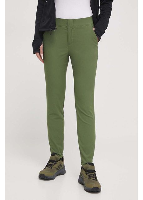 Columbia pantaloni firwood camp ii femei culoarea verde mulat medium waist 1885343