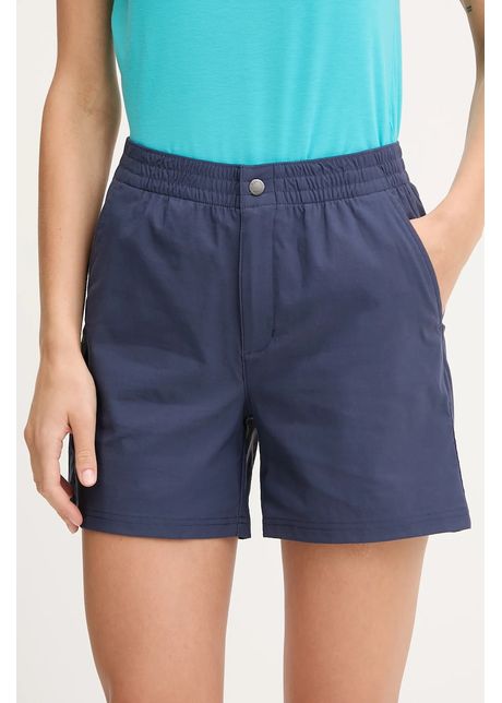 Columbia pantaloni scurți outdoor Cedar Crest culoarea albastru marin, uni, high waist, 2119823