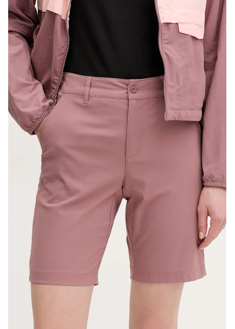 Columbia pantaloni scur i outdoor leslie falls culoarea roz neted medium waist 2119193