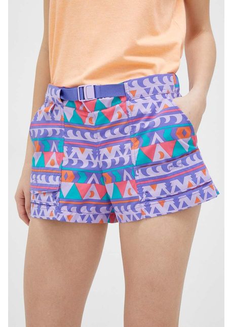 Columbia pantaloni scur i outdoor summerdry cargo culoarea violet modelator medium waist