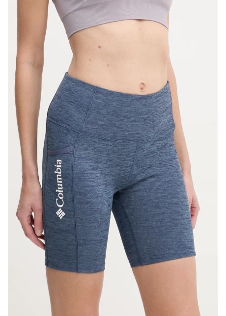 Columbia pantaloni scurti sport move femei culoarea gri melanj high waist 2075971