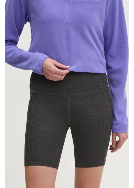 Columbia pantaloni scurti sport move femei culoarea gri melanj high waist 2075971