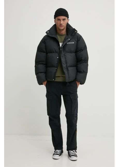 Converse geaca barbati culoarea negru de iarna oversize