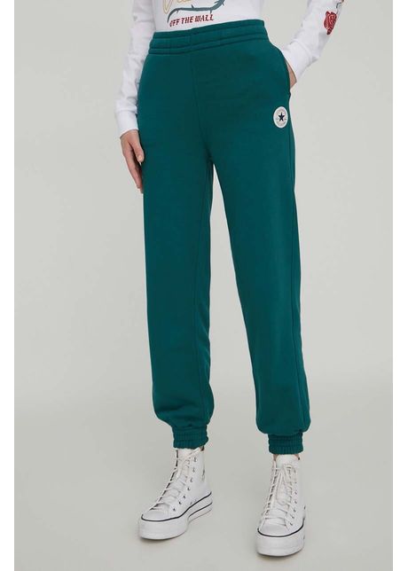 Converse pantaloni de trening culoarea verde neted