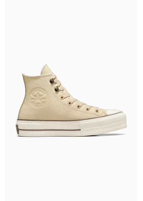 Converse teni i de piele chuck taylor all star lift femei culoarea bej a11158c