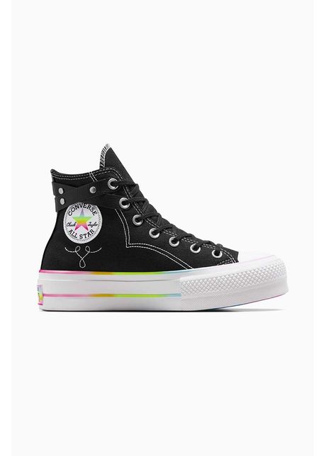 Converse tenisi chuck taylor all star lift hi pride femei culoarea negru a10218c