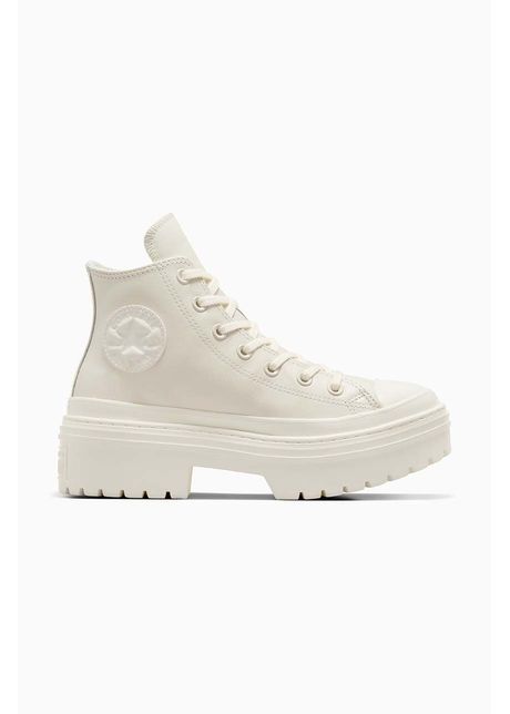 Converse tenisi de piele chuck taylor all star lugged heel femei culoarea alb a10370c