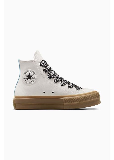 Converse tenisi din piele intoarsa Chuck Taylor All Star Lift culoarea alb, A10414C