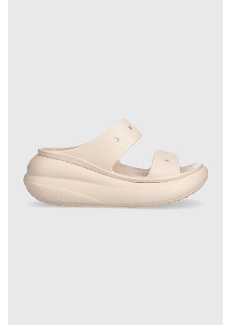 Crocs papuci classic crush sandal femei culoarea roz toc pan 207670