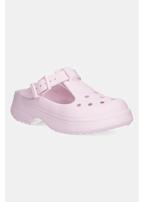 Crocs papuci classic mary jane clog femei culoarea roz cu platforma 210581 6zw