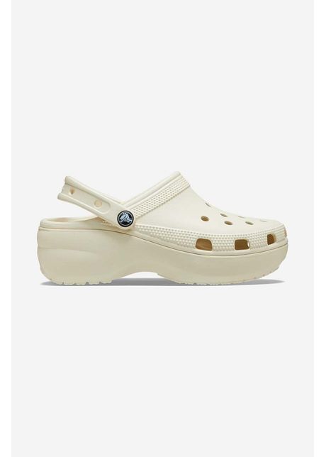Crocs papuci classic platform clog femei culoarea bej cu platforma 206750 bone cream