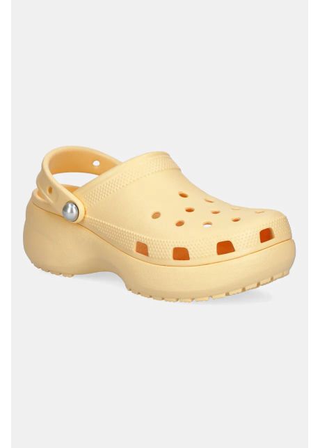 Crocs papuci classic platform pearl clog femei culoarea portocaliu cu platforma 211231 78z