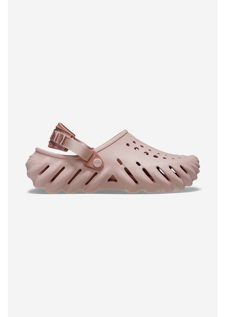 Crocs papuci echo clog femei culoarea bej cu platform 207937