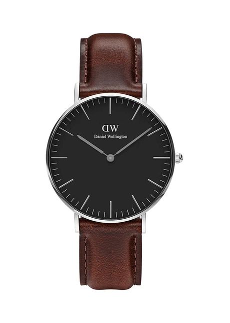Daniel wellington ceas classic black durham 36 barbati culoarea maro dw00100143